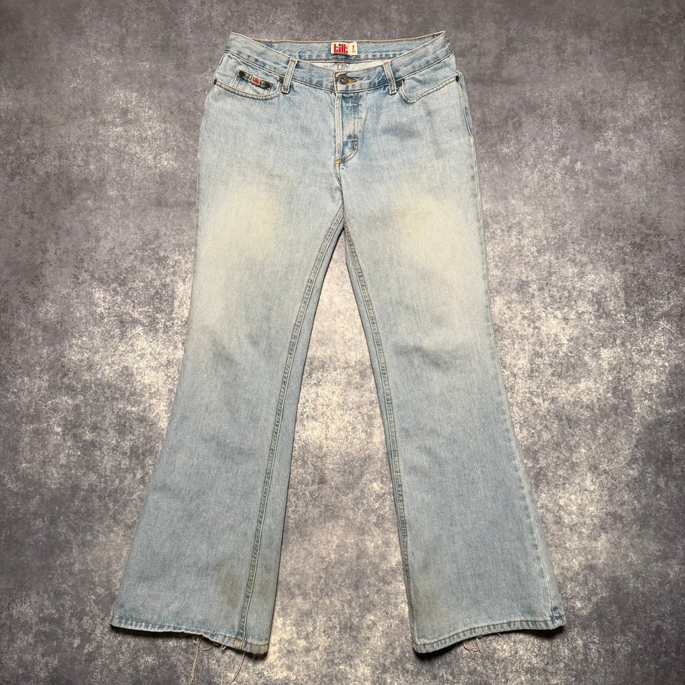 VTG Y2K Tilt PacSun Flare Jeans Womens Size 7 Regular Light Wash Low Rise Denim